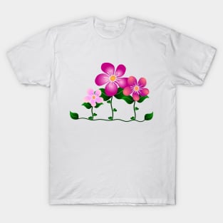 pink flowers  on a flower meadow T-Shirt